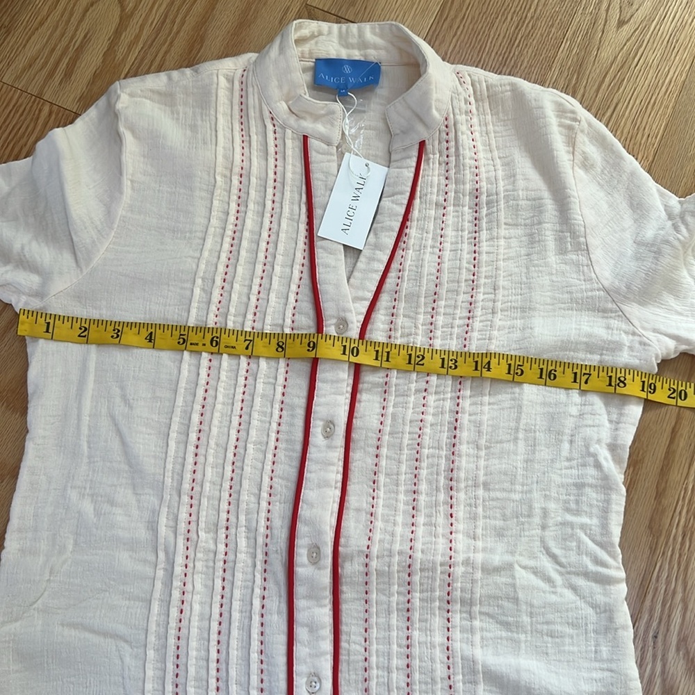 New! Alice Walk medium gauzy cotton pintuck dress with stitching. - Picture 6 of 8